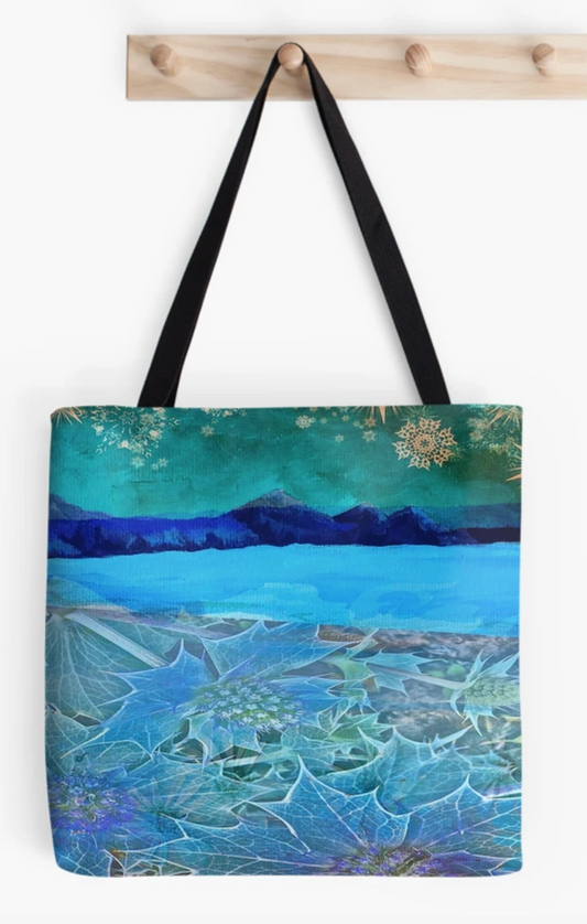 Three Cliffs Bay printed shoulder bag