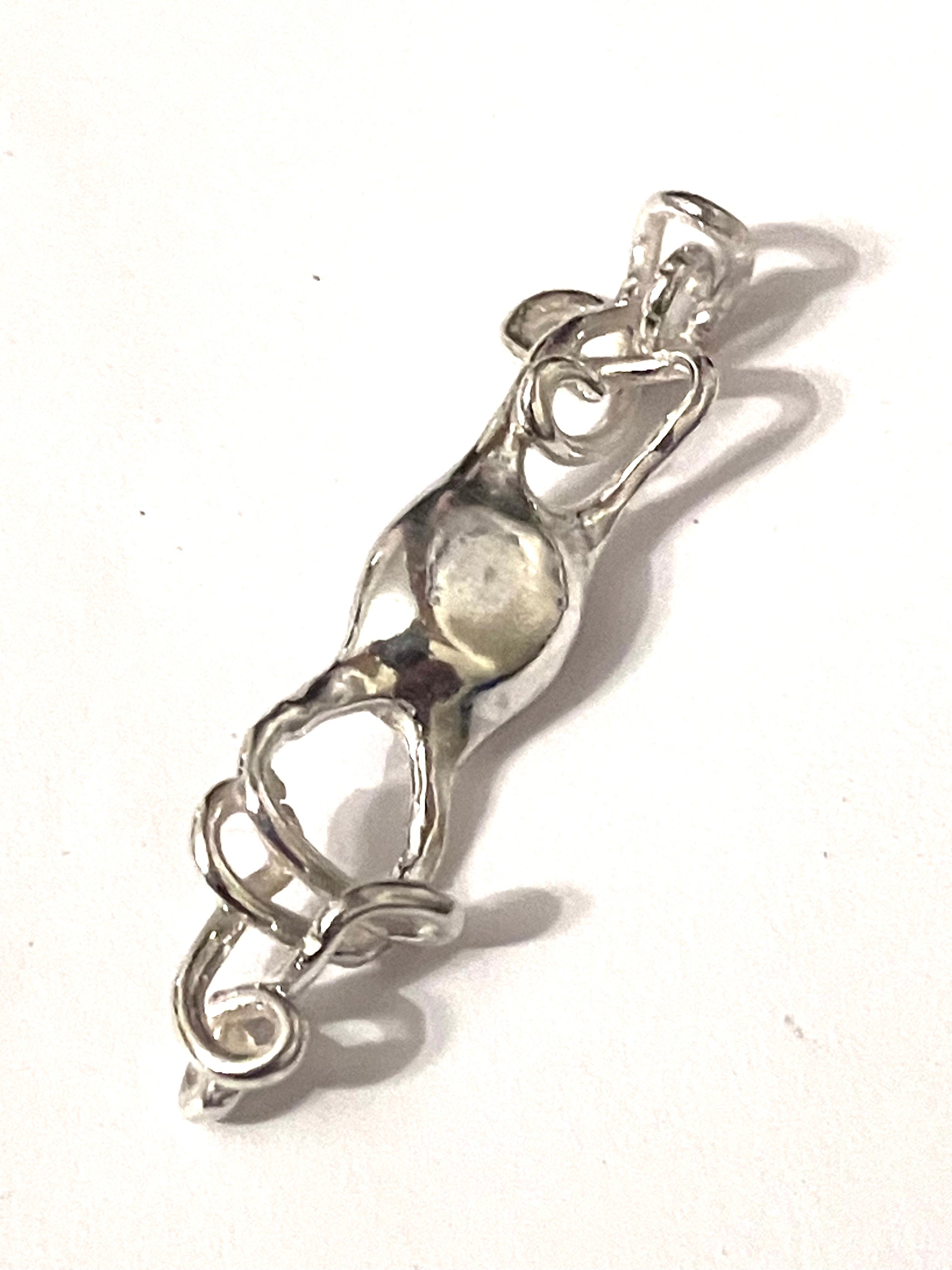 Baby mermaids purse charm in solid sterling silver made in uk