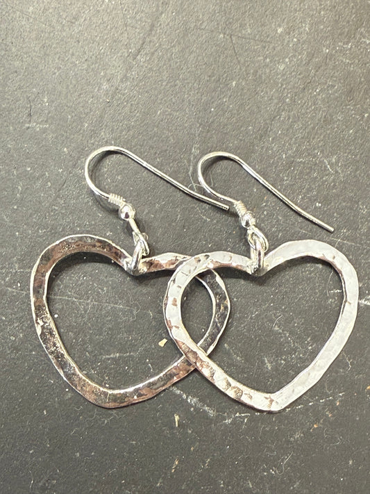 textured heart earrings 