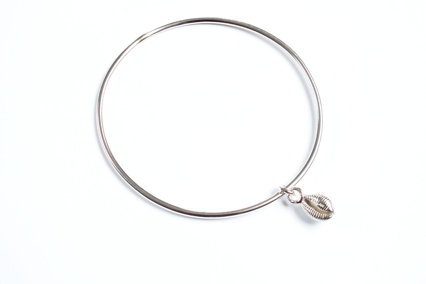 Silver cowrie shell bracelet