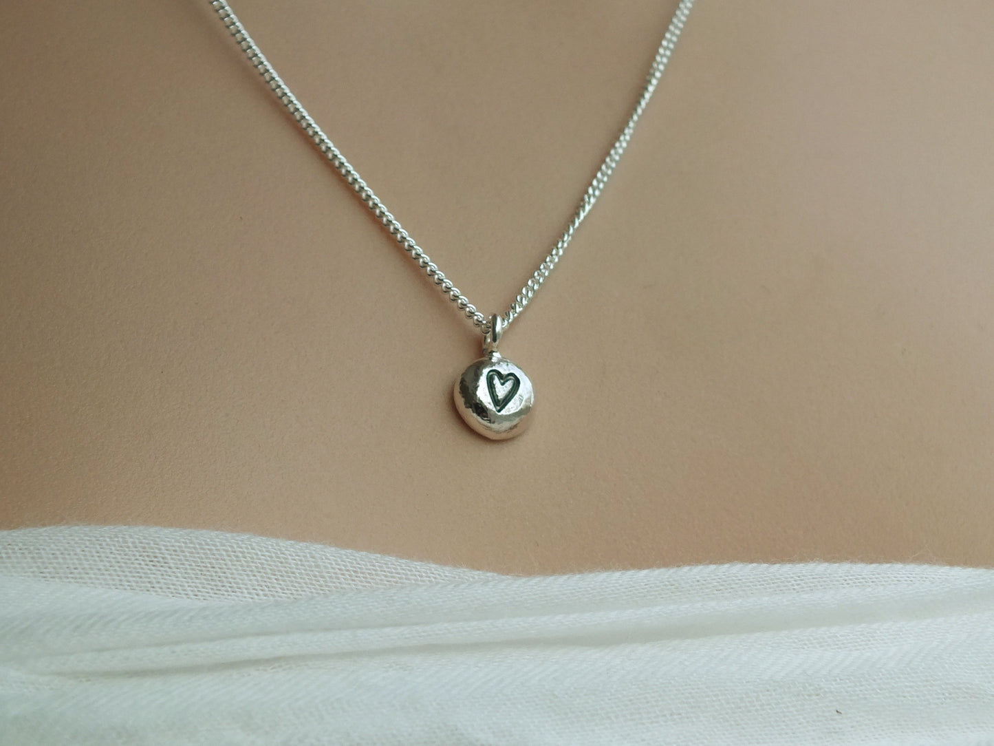 Pebble heart necklace