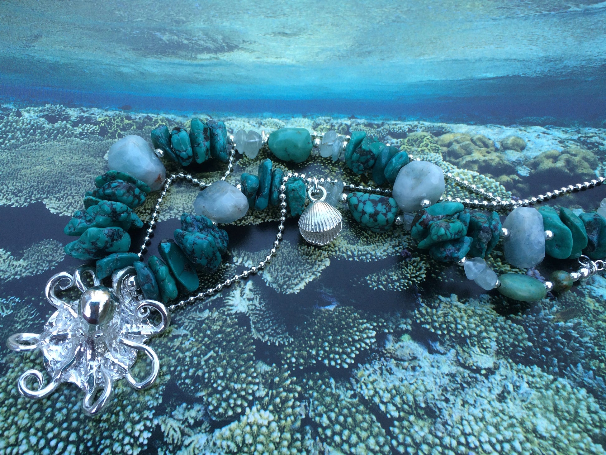 Silver octopus necklace