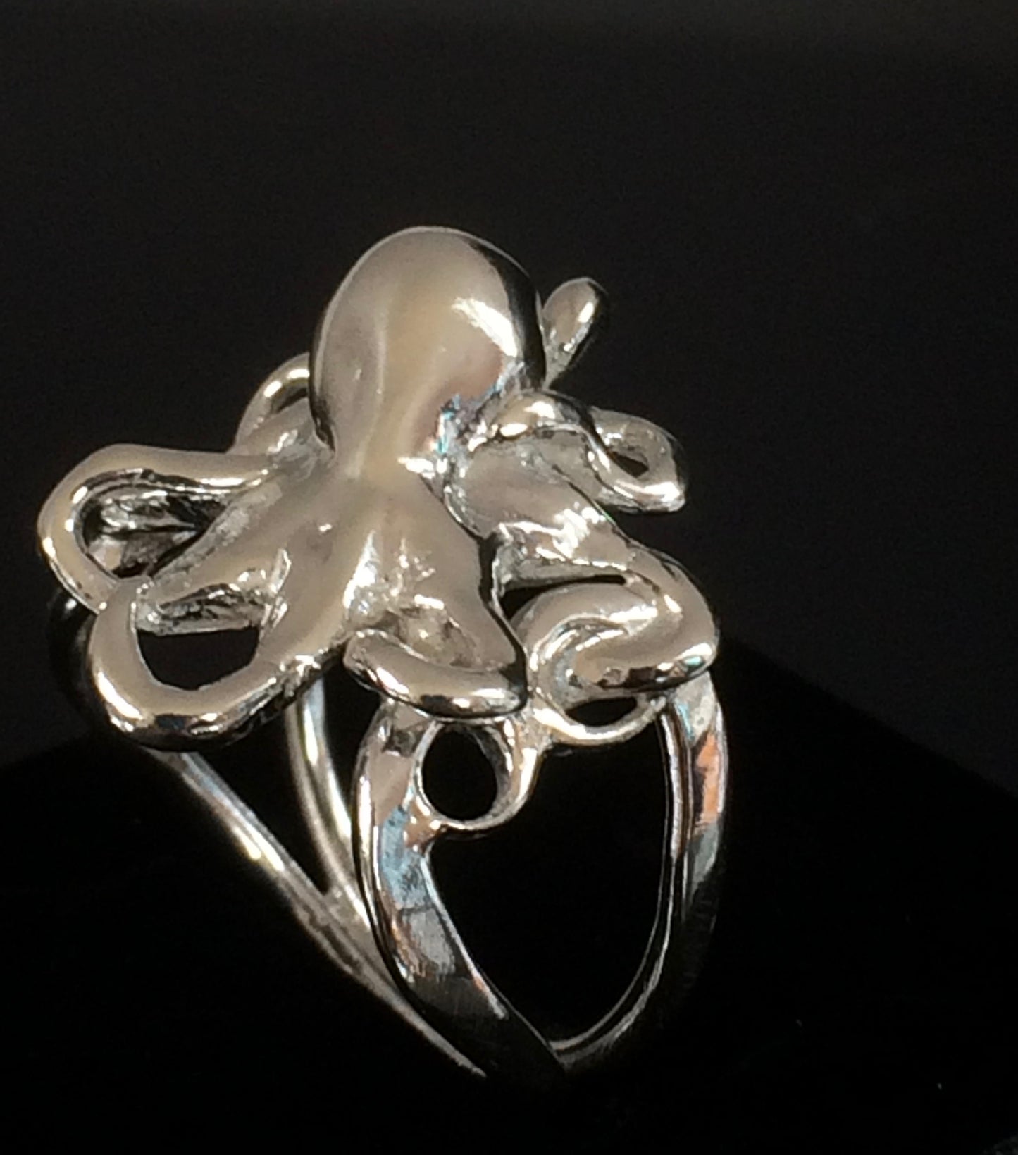 Silver octopus ring