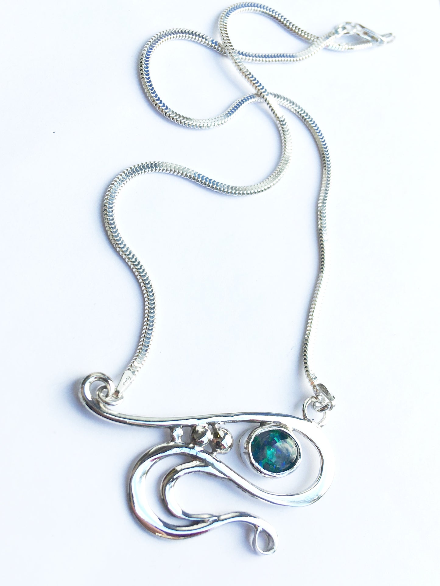 Wave opal necklace