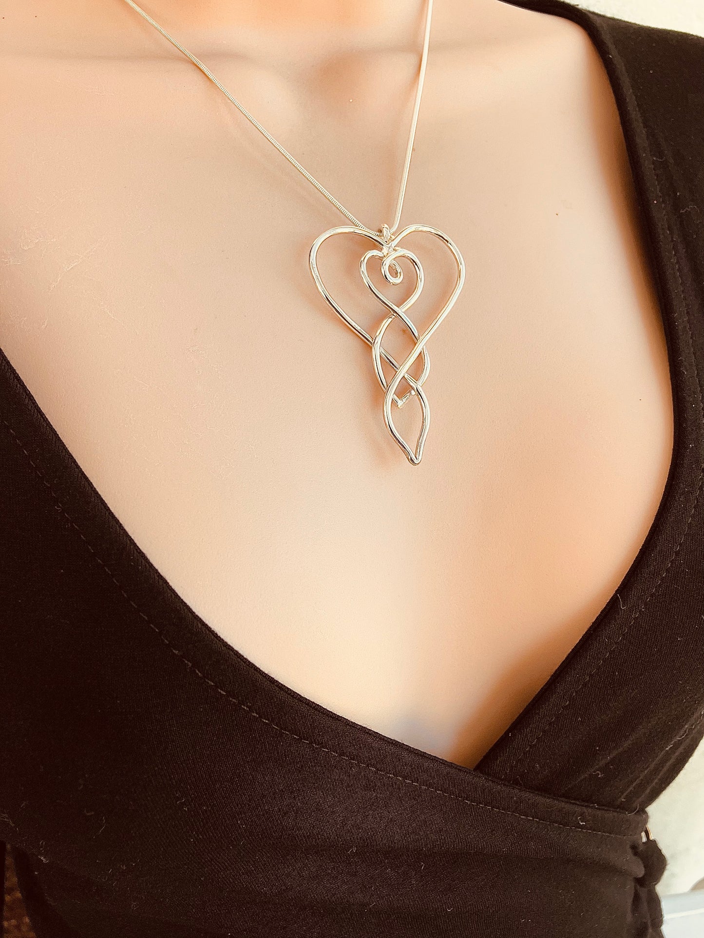 Two hearts entwined Celtic necklace