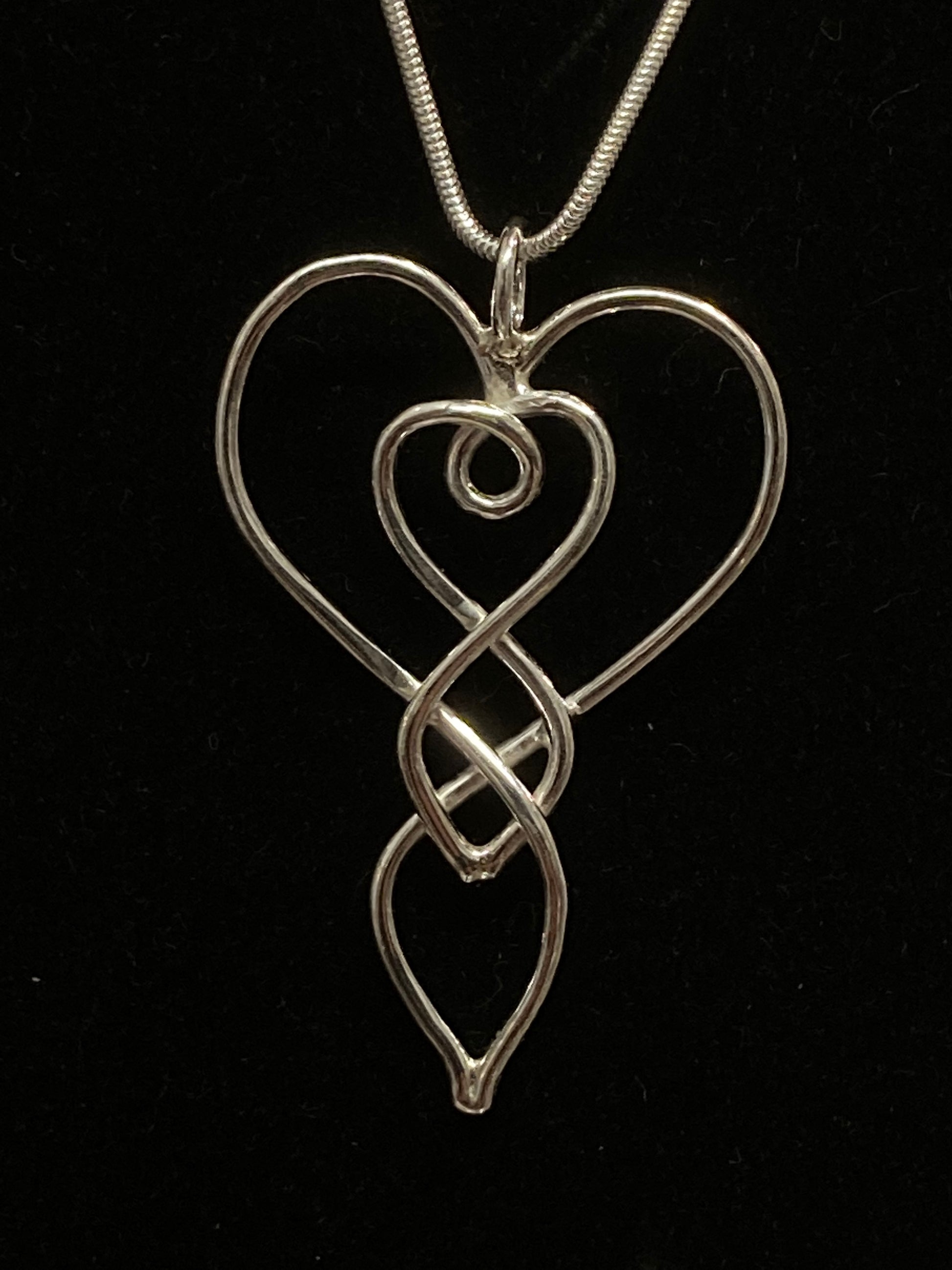 Two hearts entwined Celtic necklace