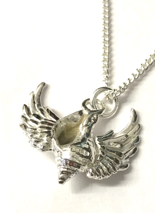 Whelk shell with wings necklace