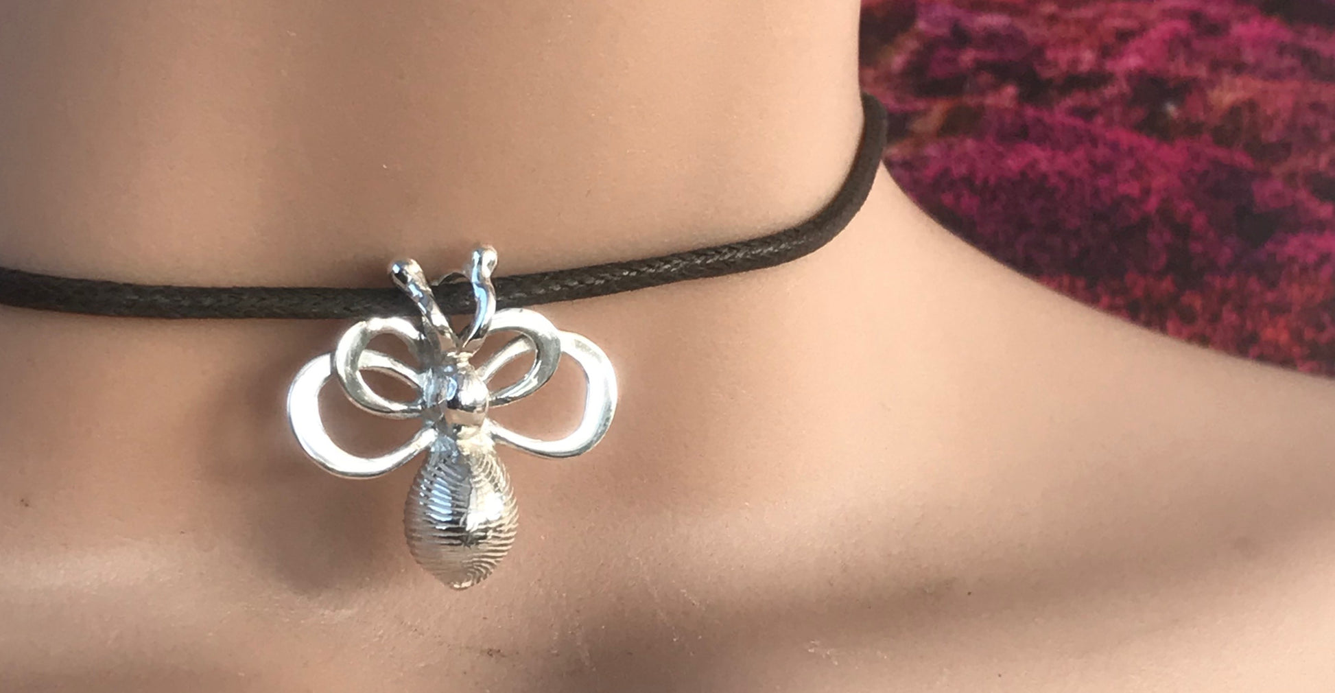 Bee cowrie shell necklace