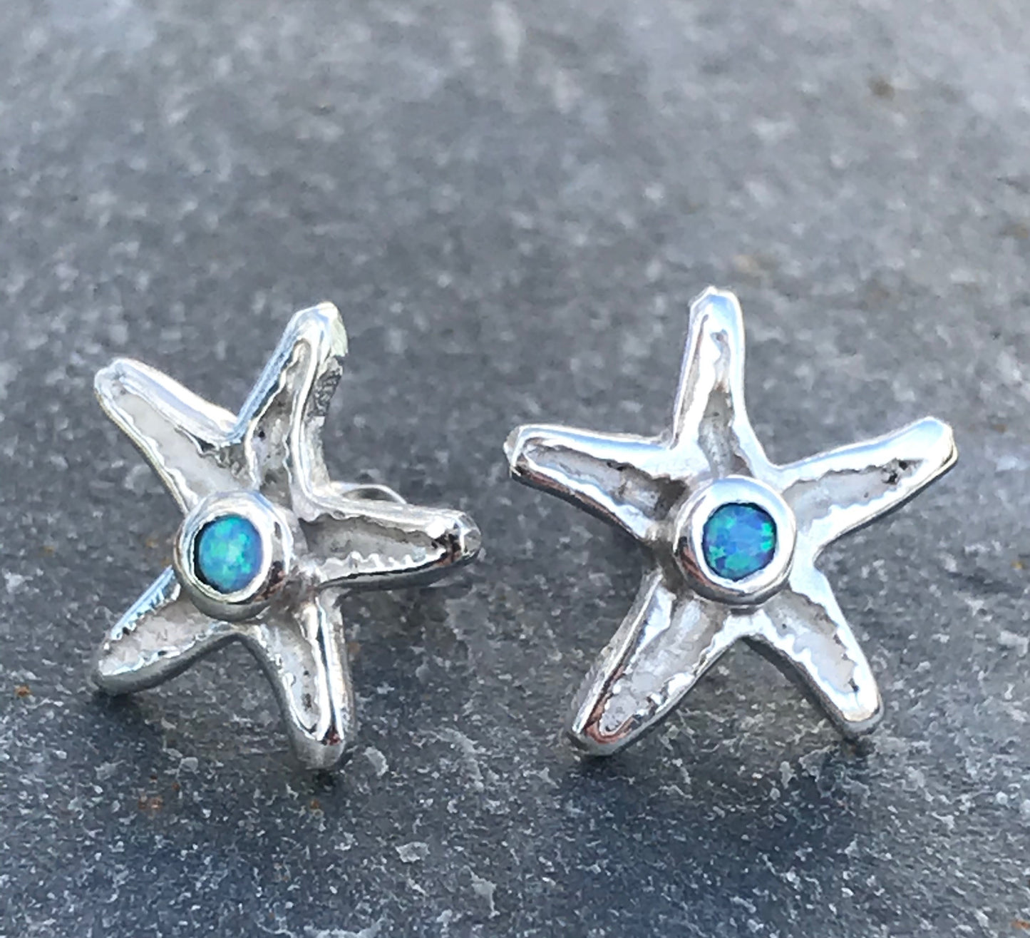 Starfish opal stud earrings