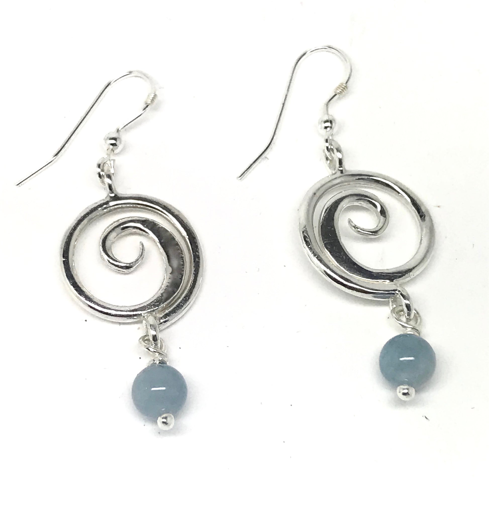 Wave aquamarine earrings