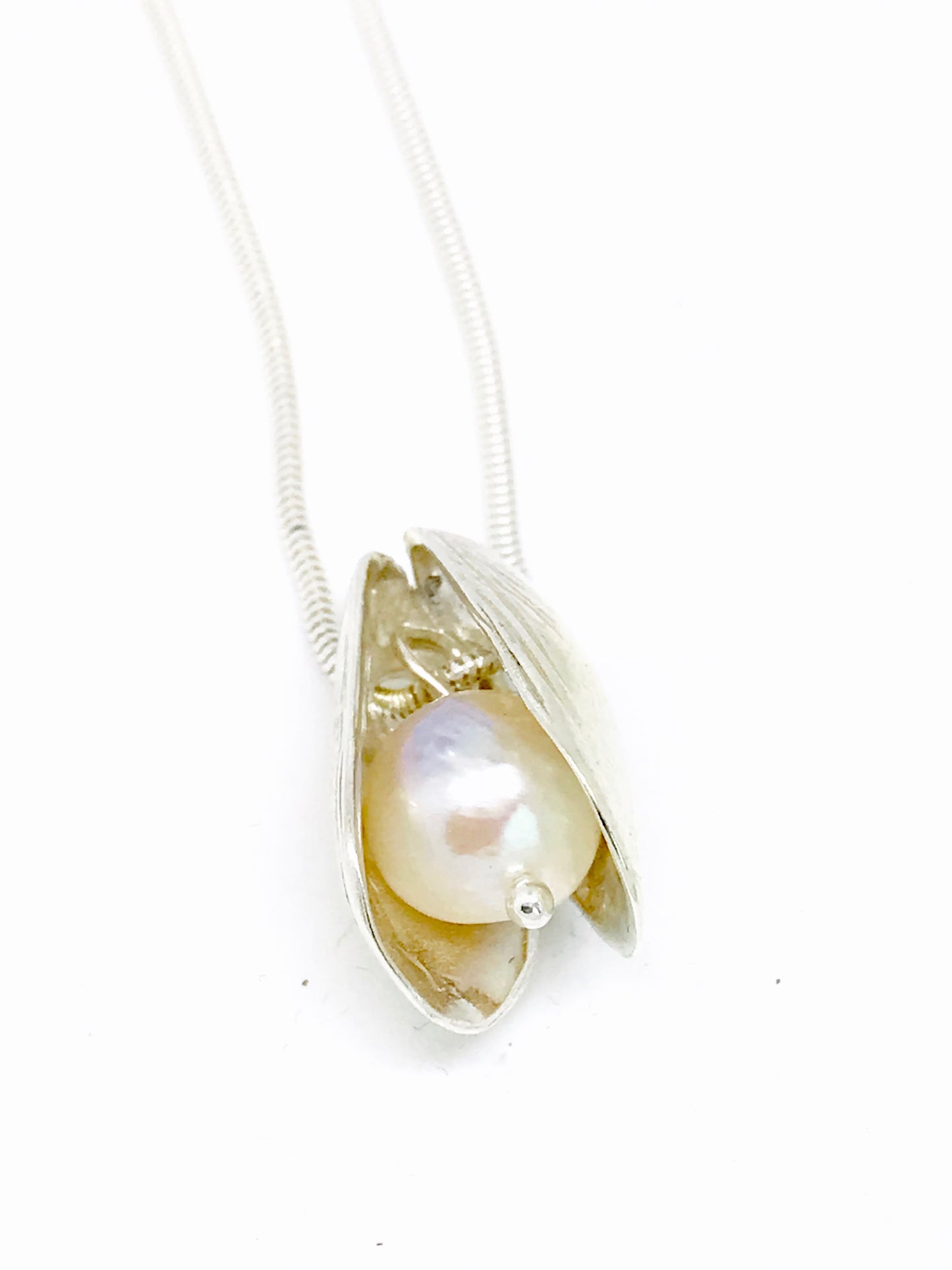 mussel white pearl necklace