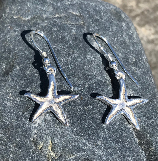 Starfish earrings silver