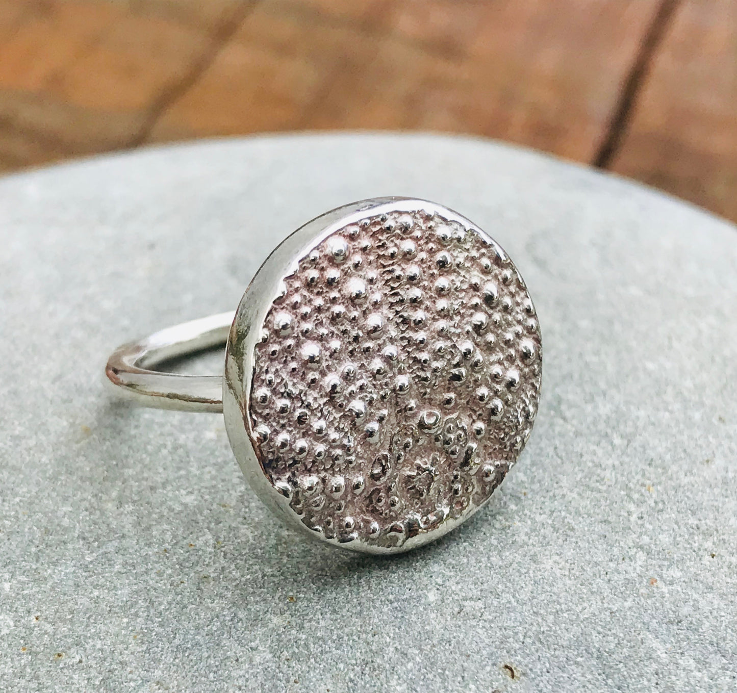 Silver sea urchin ring