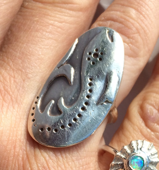 Silver Pa-pa fish  ring