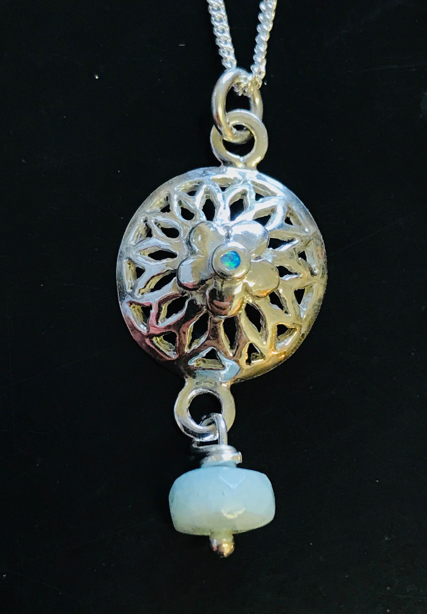 Mandala necklace with flower