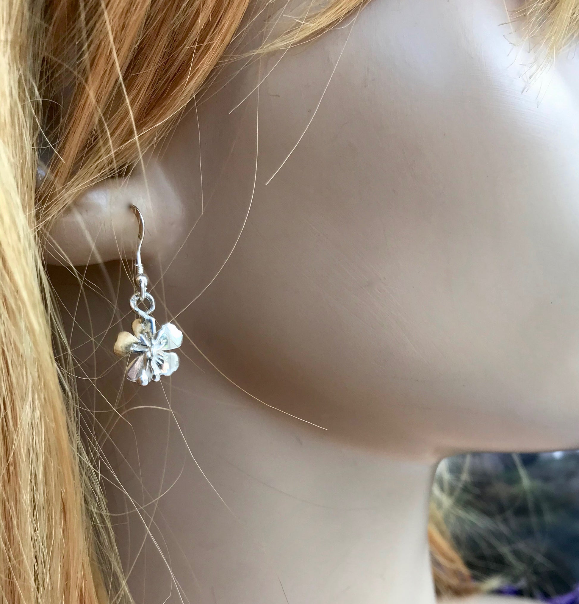 Hibiscus flower earrings