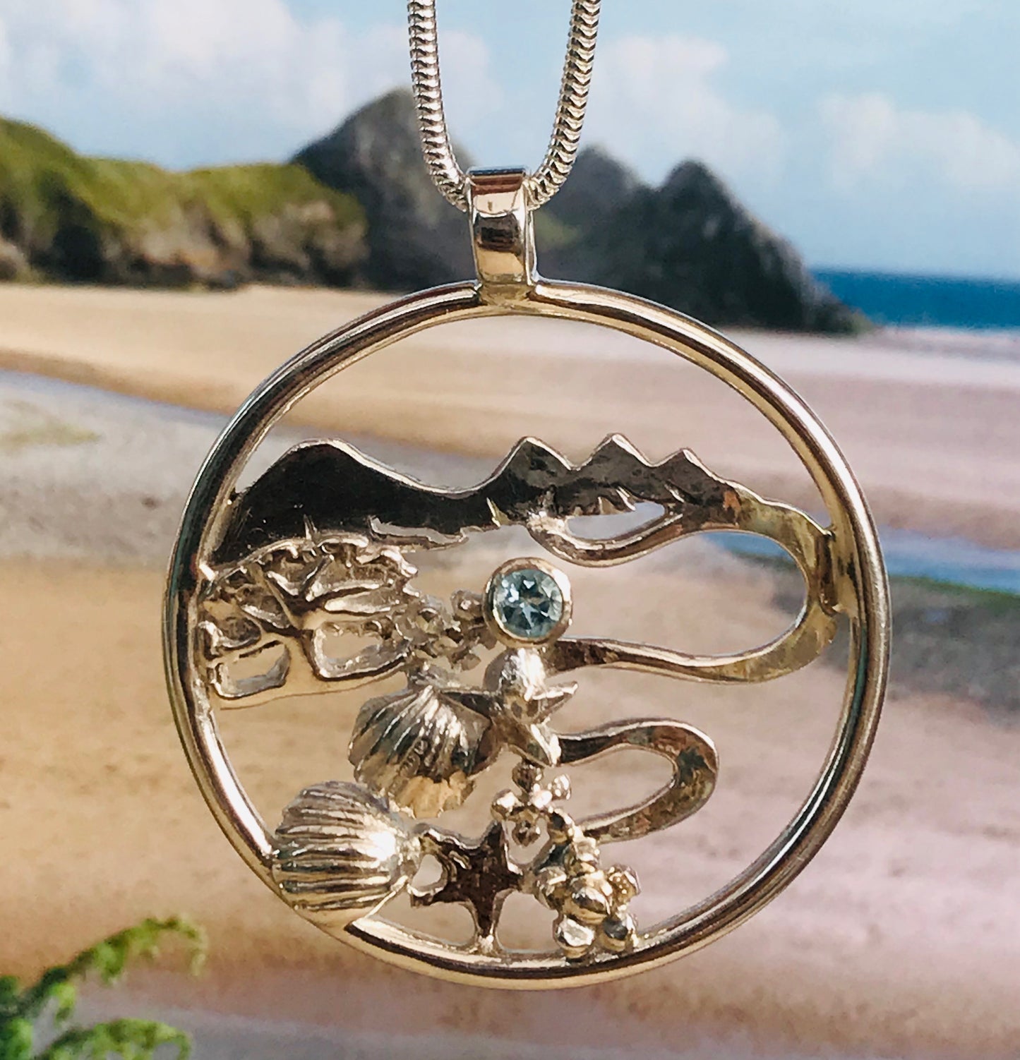 Three Cliiffs landscape necklace