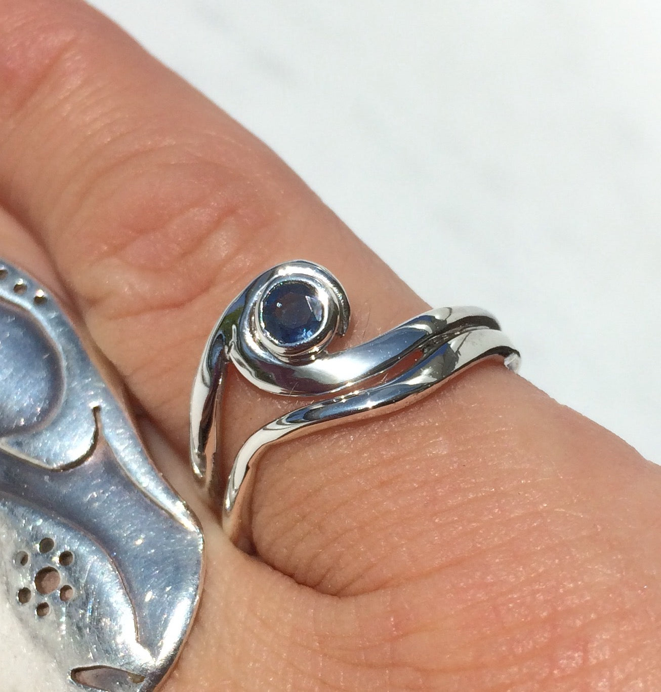 Sapphire wave ring