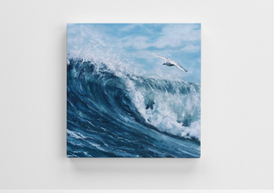 Wave and seagull canvas print by Pa-pa