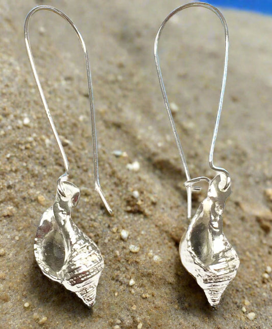 Long whelk shell earrings