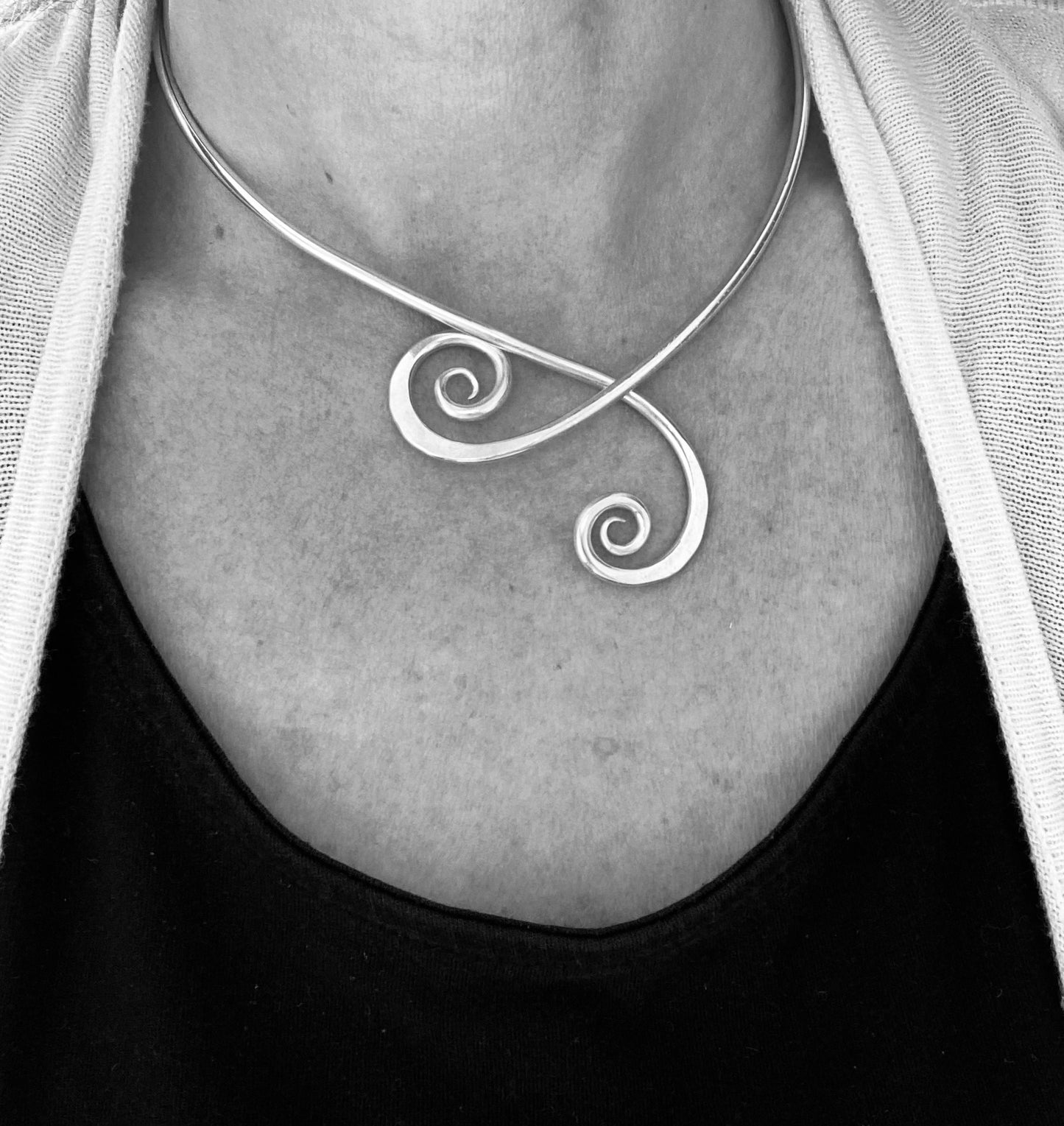 celtic torque in solid silver made in Wales
