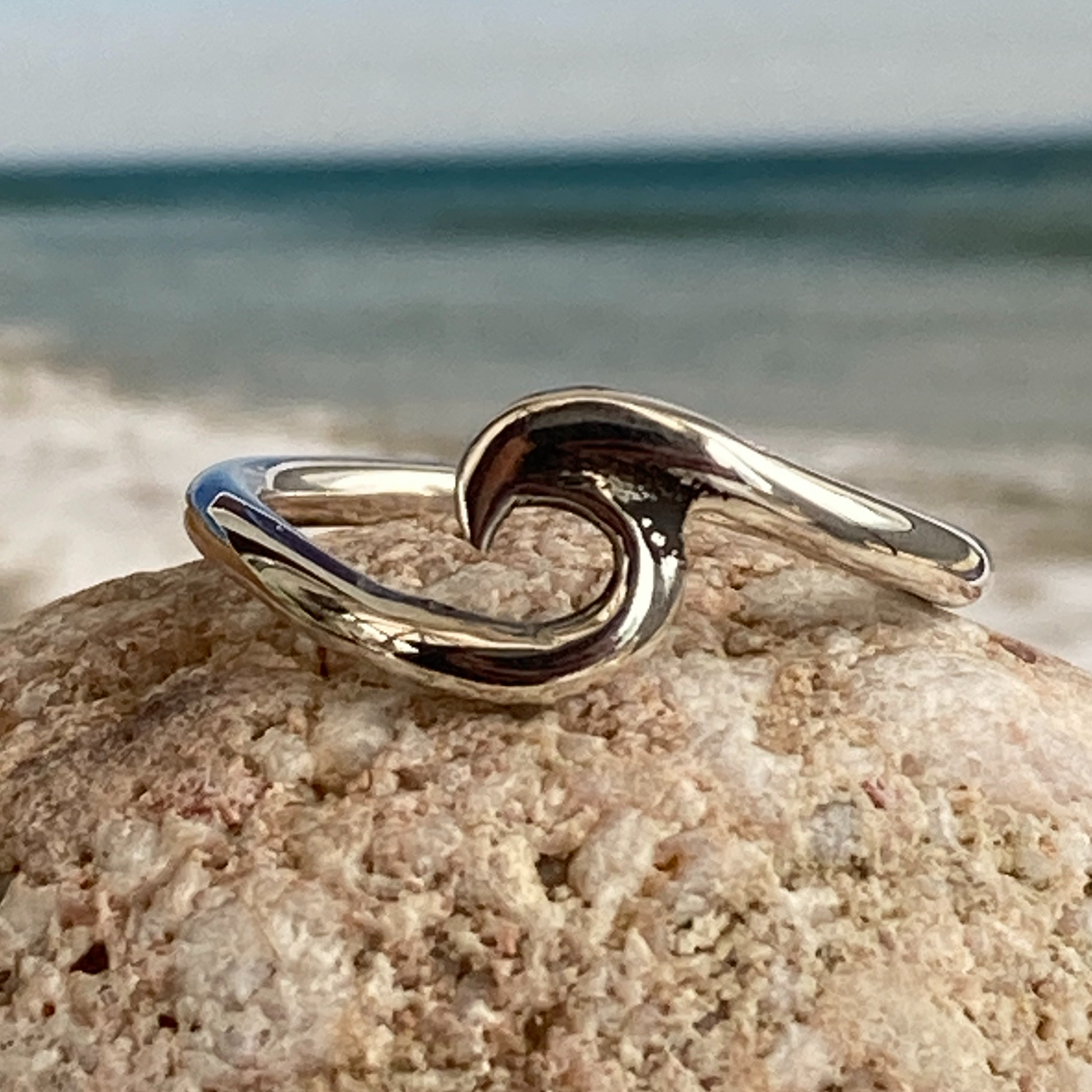 Silver wave ring