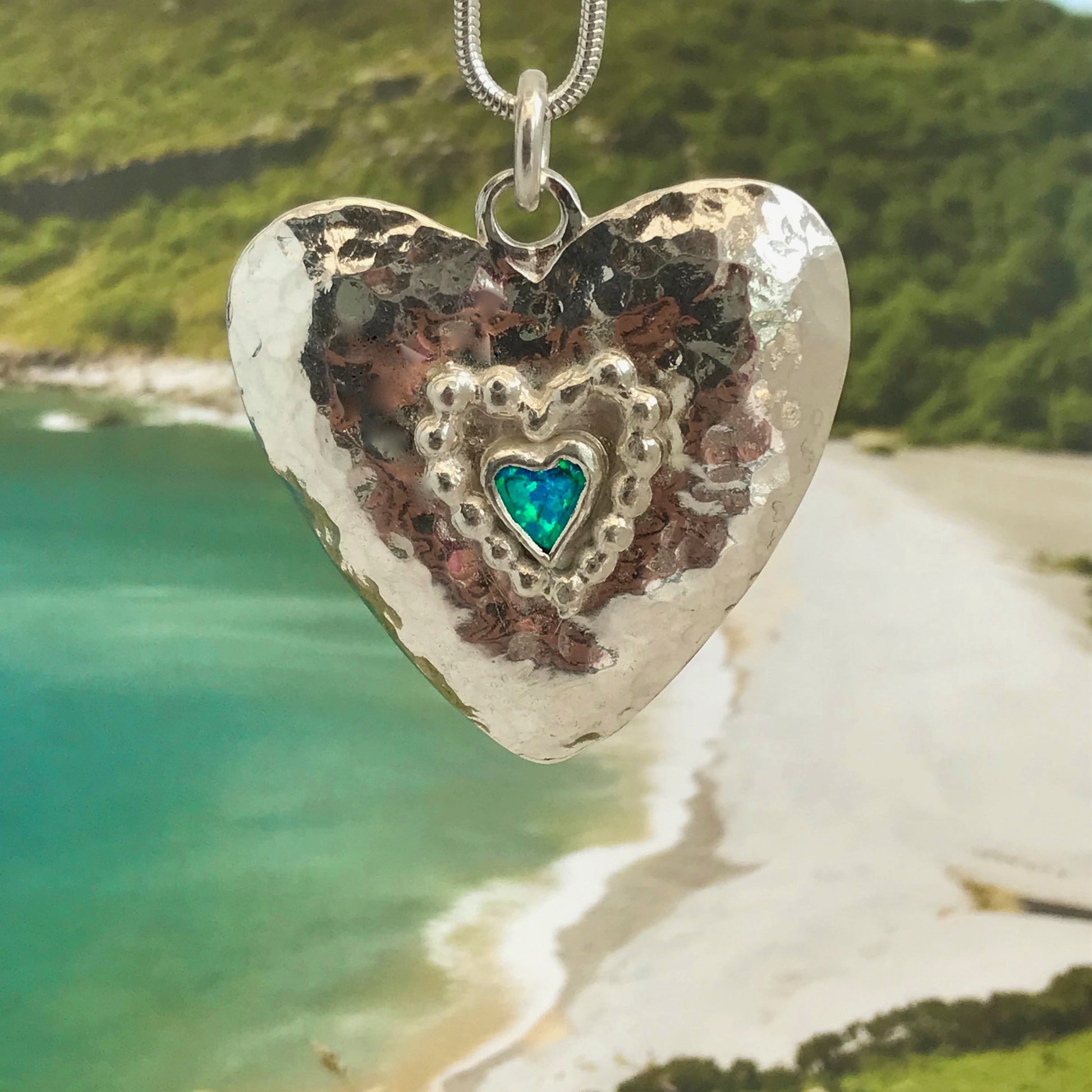 heart shaped opal necklace