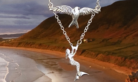 Silver kite surfer necklace