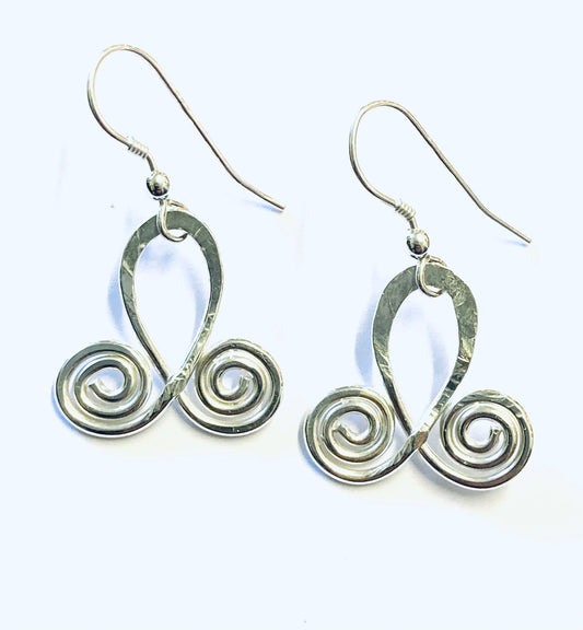 Celtic double spiral earrings