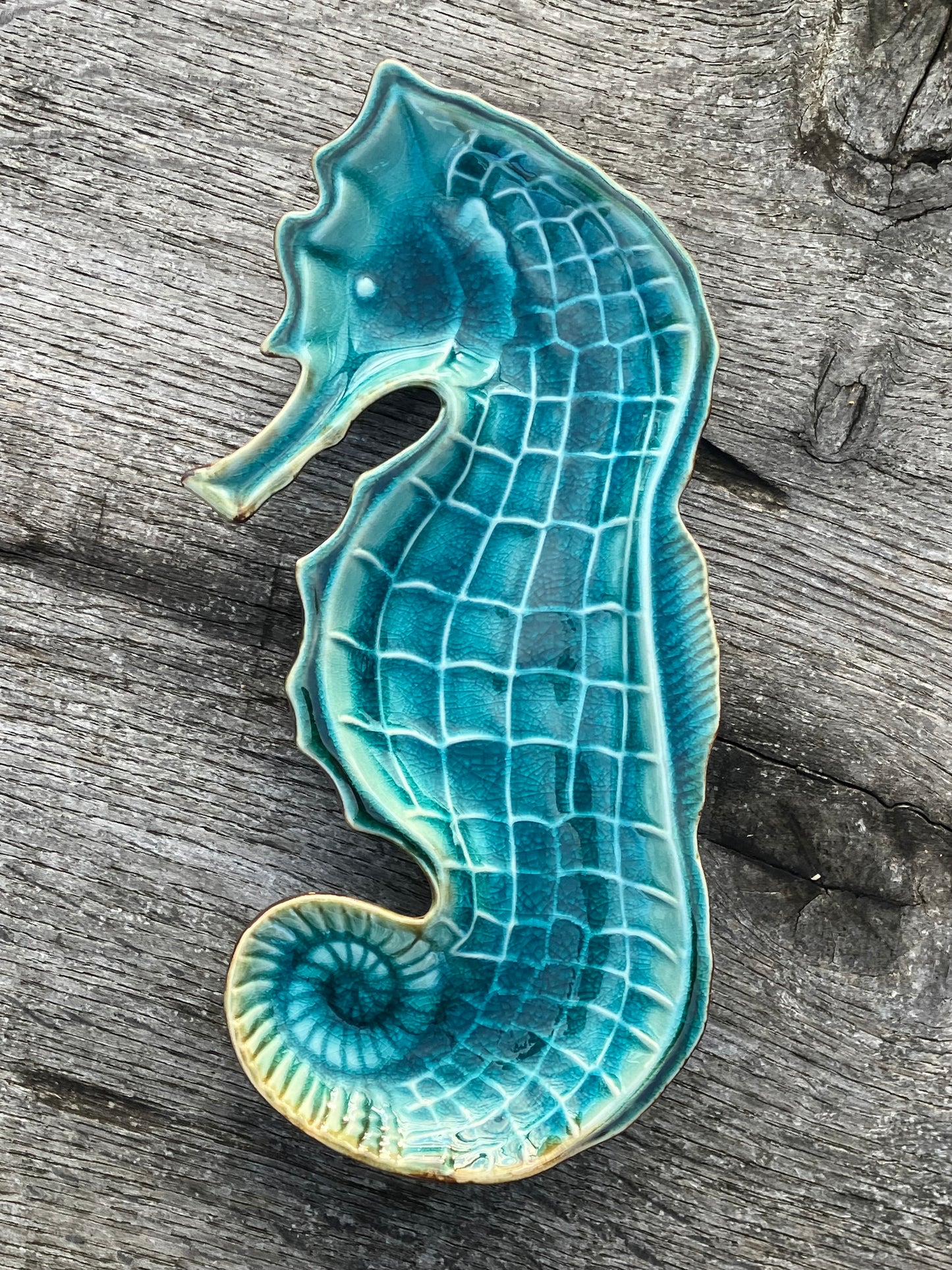 Seahorse ceramic plate
