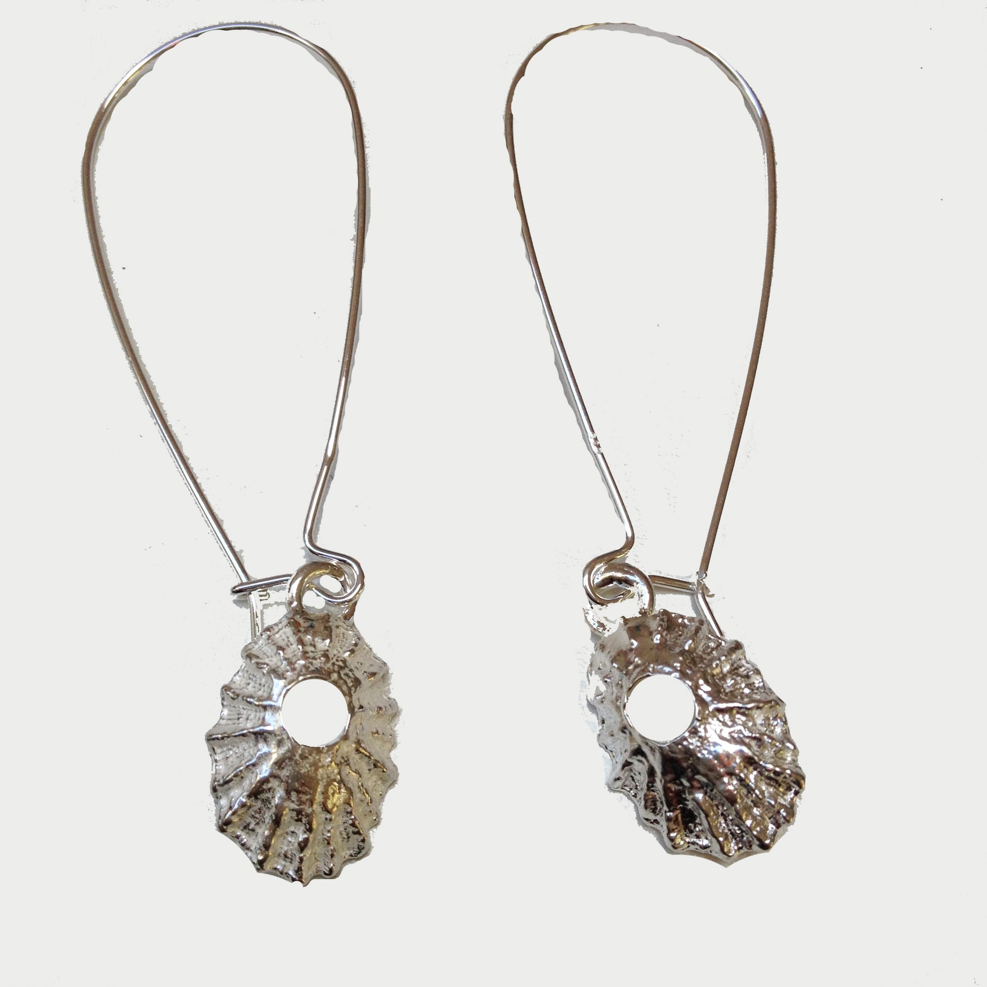 Silver limpet shell earrings by Pa-pa jewellery