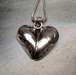 back view"Heart of the sea" solid silver mussel necklace