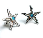 Starfish stud with opal