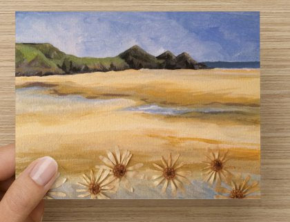 Three Cliffs daisy card