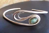 Labradorite wave cuff bracelet