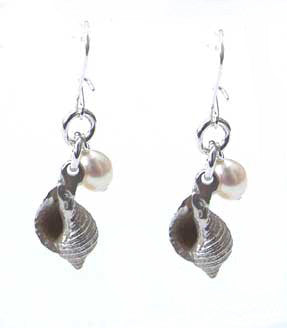 Silver whelk  earrings by pa-pa